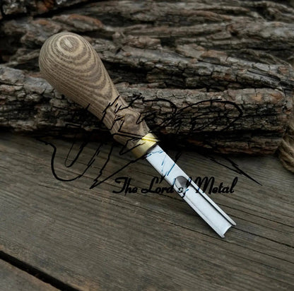 Handmade Leather Stitching Awl with Wood Handle – Crafting Tool for Leatherwork - Unique Blades Runner