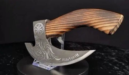 Handmade Pizza Cutter Axe | Best Pizza Cutter for Gifts | Leather Sheath Included - Unique Blades Runner