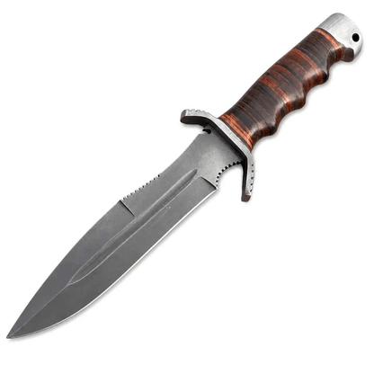 Handmade Russian Survival Knife – Fixed Blade with Leather Handle - Unique Blades Runner