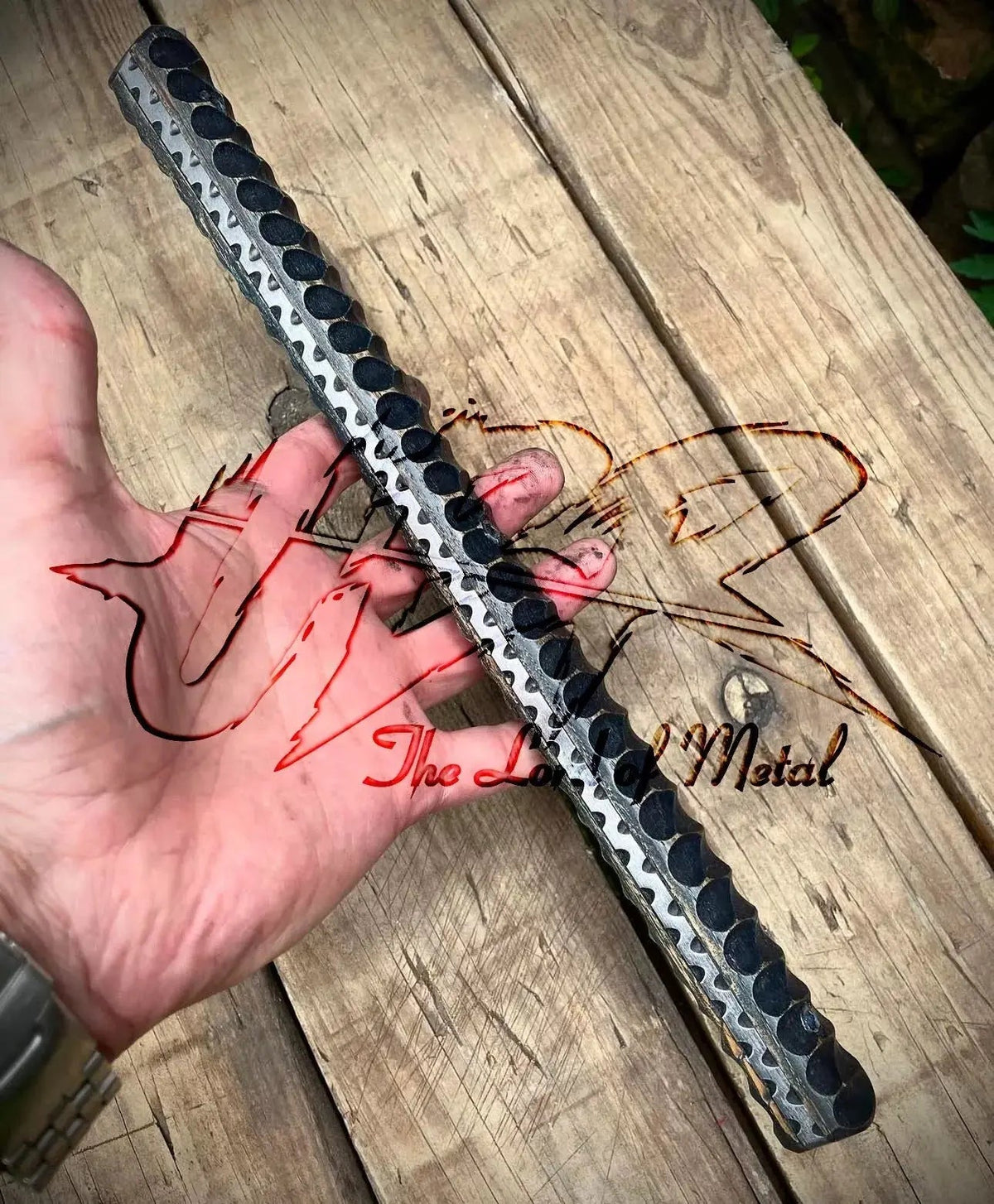 Handmade Steel & Wood Tire Thumper | 12” Trucker Knocking Stick Tool - Unique Blades Runner