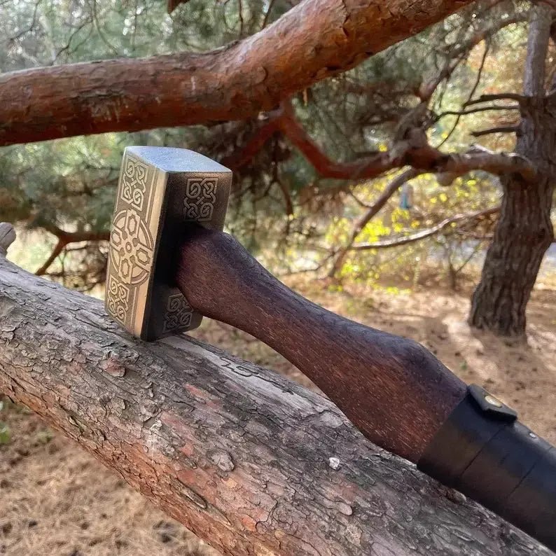 Handmade Viking Hammer Mjolnir & Valknut Etched Design – Unique Thor Hammer - Unique Blades Runner