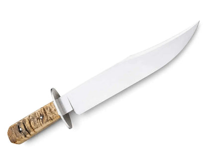 Horn Handle Bowie Knife – Handmade Large Fixed Blade - Unique Blades Runner