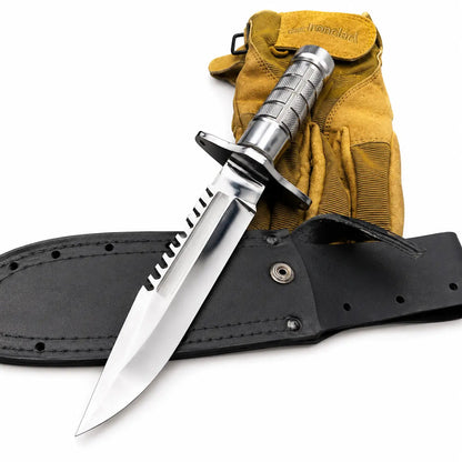 Hunting Commando Knife - D2 Tool Steel with Leather Sheath - Unique Blades Runner
