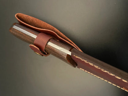 Viking Seax Knife – Damascus Steel Bowie Knife with Micarta Handle & Leather Sheath Unique Blades Runner