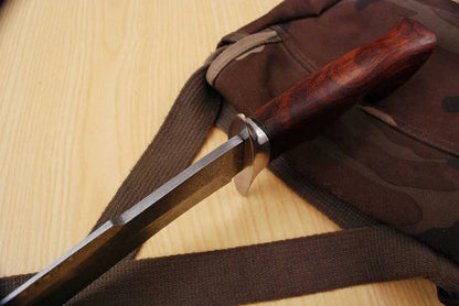 Handmade Damascus Steel Bowie Knife with Leather Sheath – Ideal Gift & Survival Tool Unique Blades Runner
