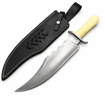 Juan Padillo Bowie Knife – Carbon Steel Full Tang Bowie Knife with Sheath - Unique Blades Runner