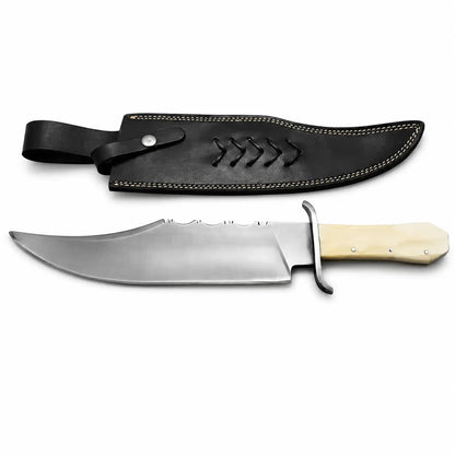Juan Padillo Bowie Knife – Carbon Steel Full Tang Bowie Knife with Sheath - Unique Blades Runner