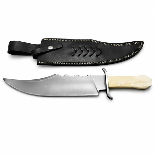 Juan Padillo Bowie Knife – Carbon Steel Full Tang Bowie Knife with Sheath - Unique Blades Runner