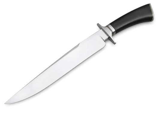 Large Bowie Knife – Handmade Fixed Blade with Black Handle - Unique Blades Runner