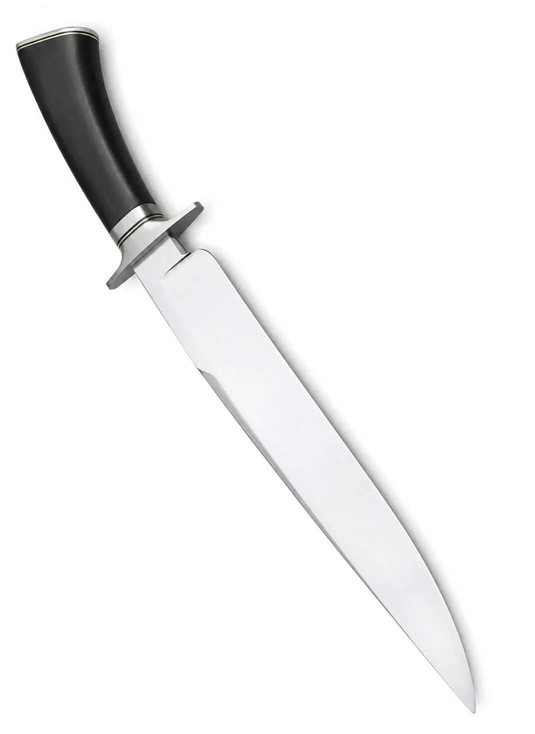 Large Bowie Knife – Handmade Fixed Blade with Black Handle - Unique Blades Runner