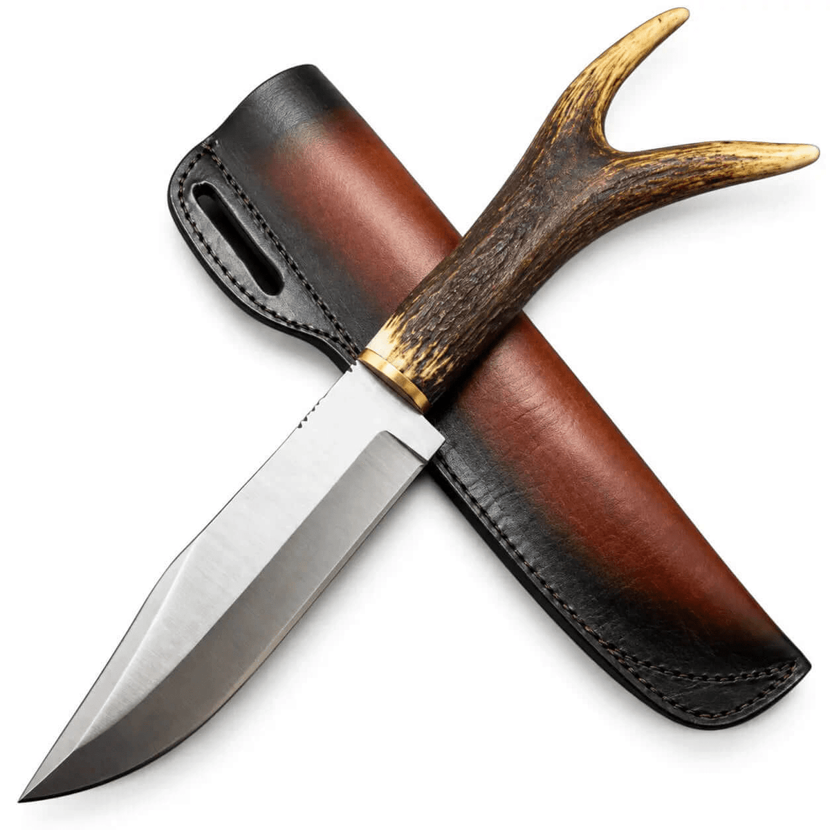 Legend of the Fall Knife - Antler Handle & Leather Sheath - Unique Blades Runner