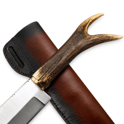 Legend of the Fall Knife - Antler Handle & Leather Sheath - Unique Blades Runner