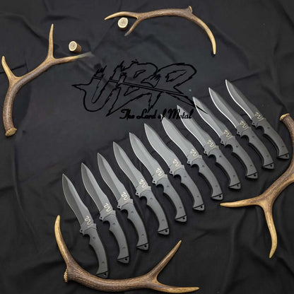 Lot of 10 Ada Wong Knife RE4 Replica | Black Coated Handmade Set - Unique Blades Runner