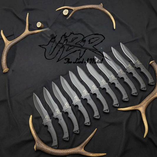 Lot of 10 Ada Wong Knife RE4 Replica | Black Coated Handmade Set - Unique Blades Runner