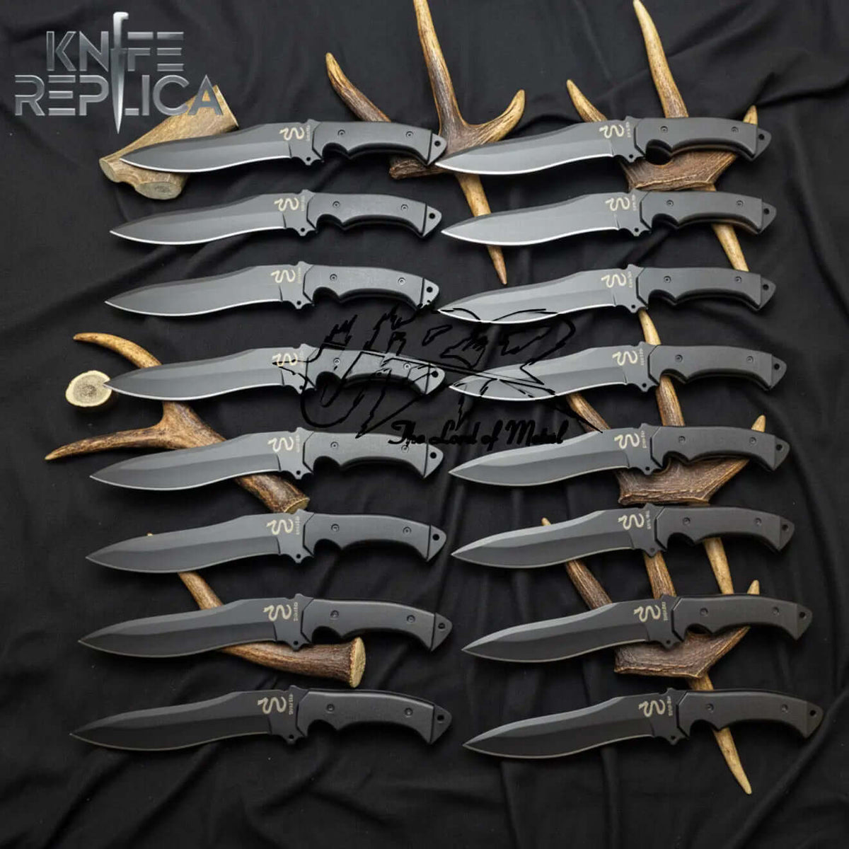 Lot of 20 Ada Wong Knife RE4 Replica | Black Coated Handmade Set - Unique Blades Runner