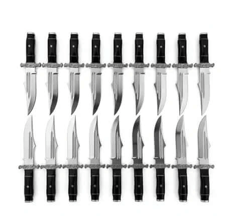 Lot of 20 D2 Steel Bowie Knives | Handmade Polished Blade Knife Set - Unique Blades Runner