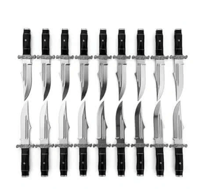 Lot of 20 D2 Steel Bowie Knives | Handmade Polished Blade Knife Set - Unique Blades Runner