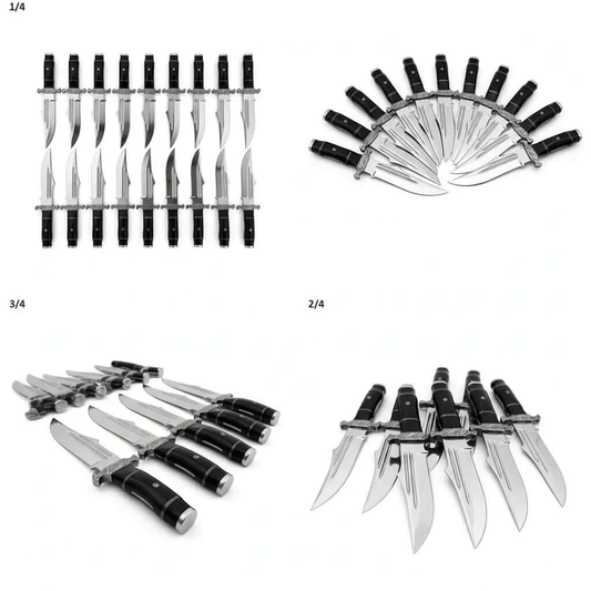 Lot of 20 D2 Steel Bowie Knives | Handmade Polished Blade Knife Set - Unique Blades Runner