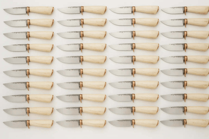 Lot of 40 Carbon Steel Skinner Knives | Handmade Stag Handle Knife Set - Unique Blades Runner