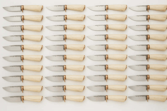 Lot of 40 Carbon Steel Skinner Knives | Handmade Stag Handle Knife Set - Unique Blades Runner