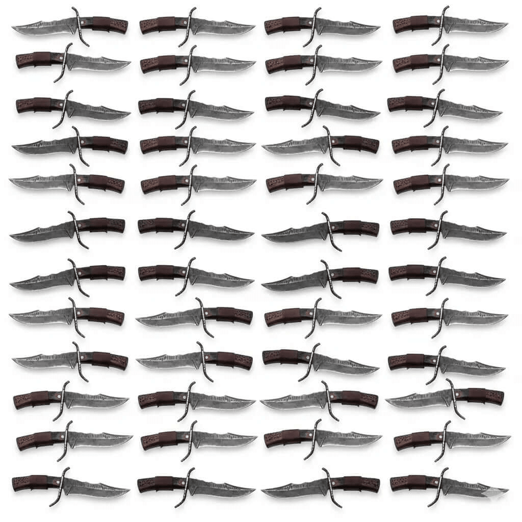 Lot of 50 Carbon Steel Bowie Knives | Handmade Bulk Knife Set with Sheaths - Unique Blades Runner