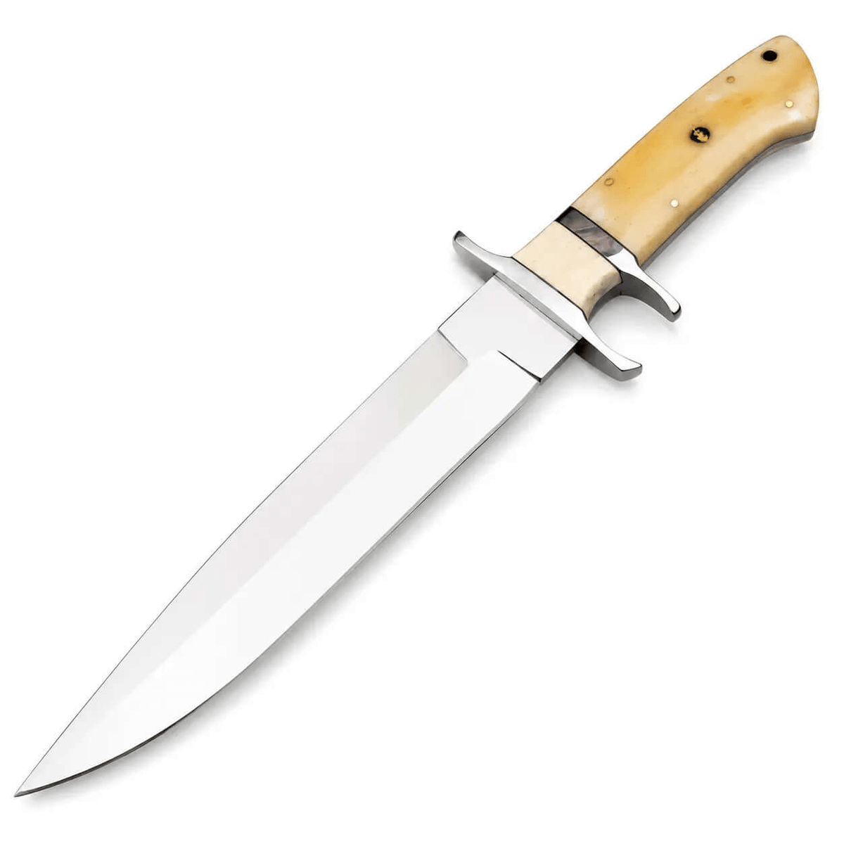 Loveless Fixed Blade Knife with Bone Handle & Double Guard - Unique Blades Runner