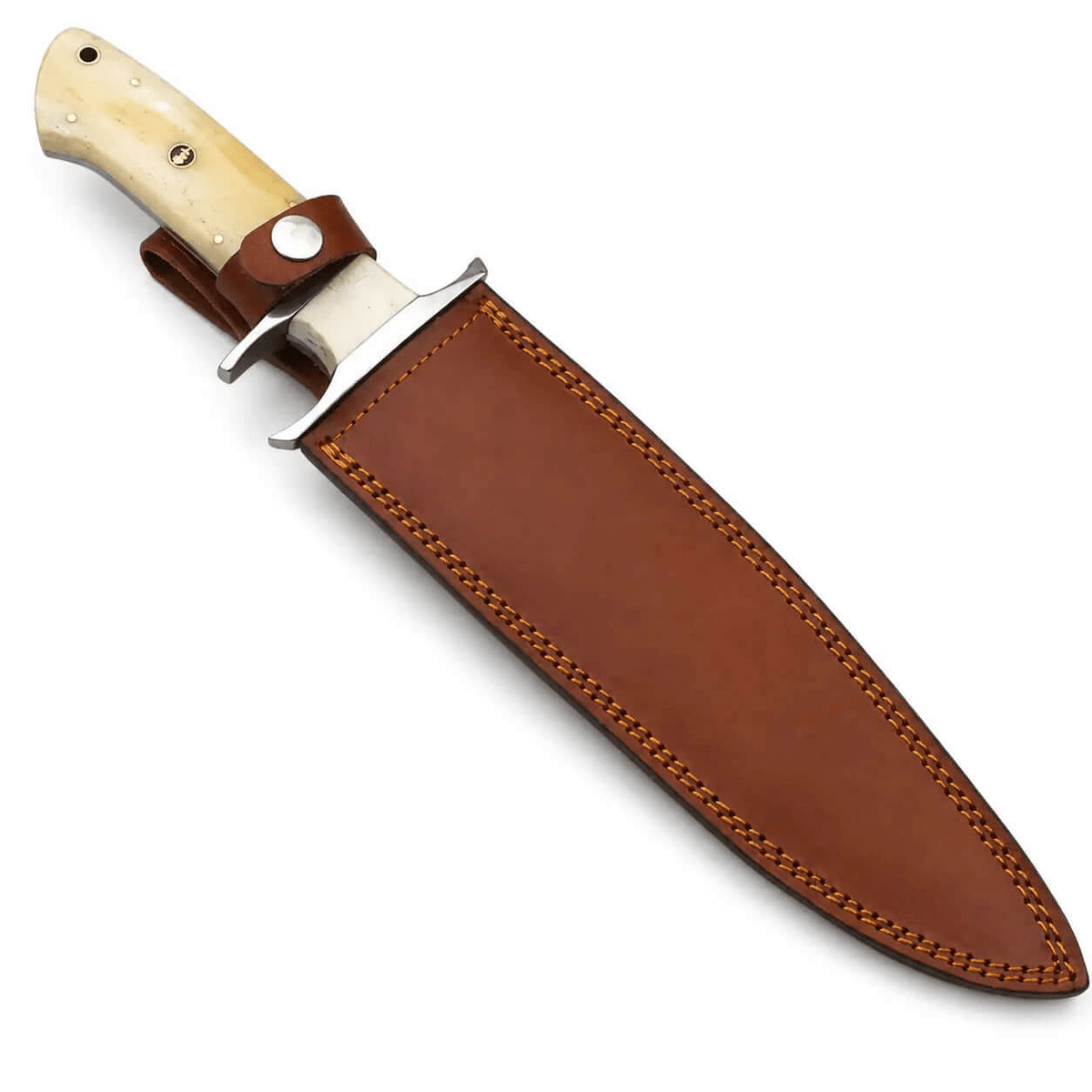 Loveless Fixed Blade Knife with Bone Handle & Double Guard - Unique Blades Runner
