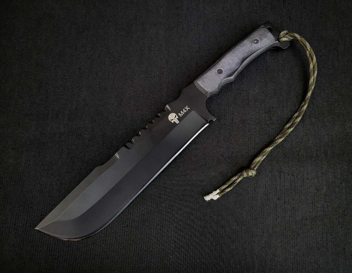 M4X Punisher Knife | Handmade Carbon Steel Knife with Sheath - Unique Blades Runner