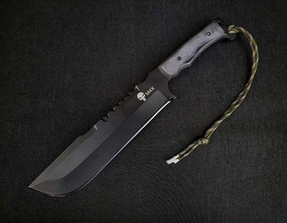 M4X Punisher Knife | Handmade Carbon Steel Knife with Sheath - Unique Blades Runner