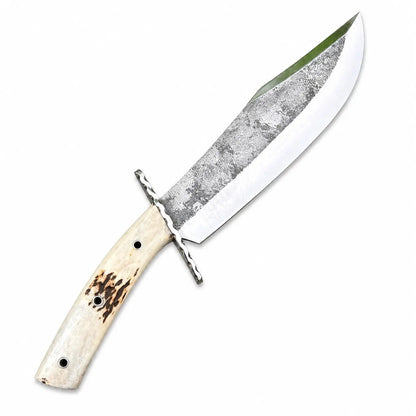 Mountain Bowie Knife – Handmade Stag Handle Fixed Blade - Unique Blades Runner