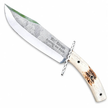 Mountain Bowie Knife – Handmade Stag Handle Fixed Blade - Unique Blades Runner
