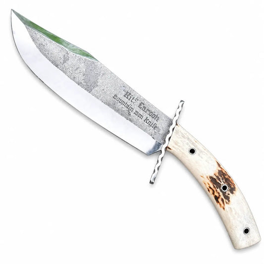 Mountain Bowie Knife – Handmade Stag Handle Fixed Blade - Unique Blades Runner