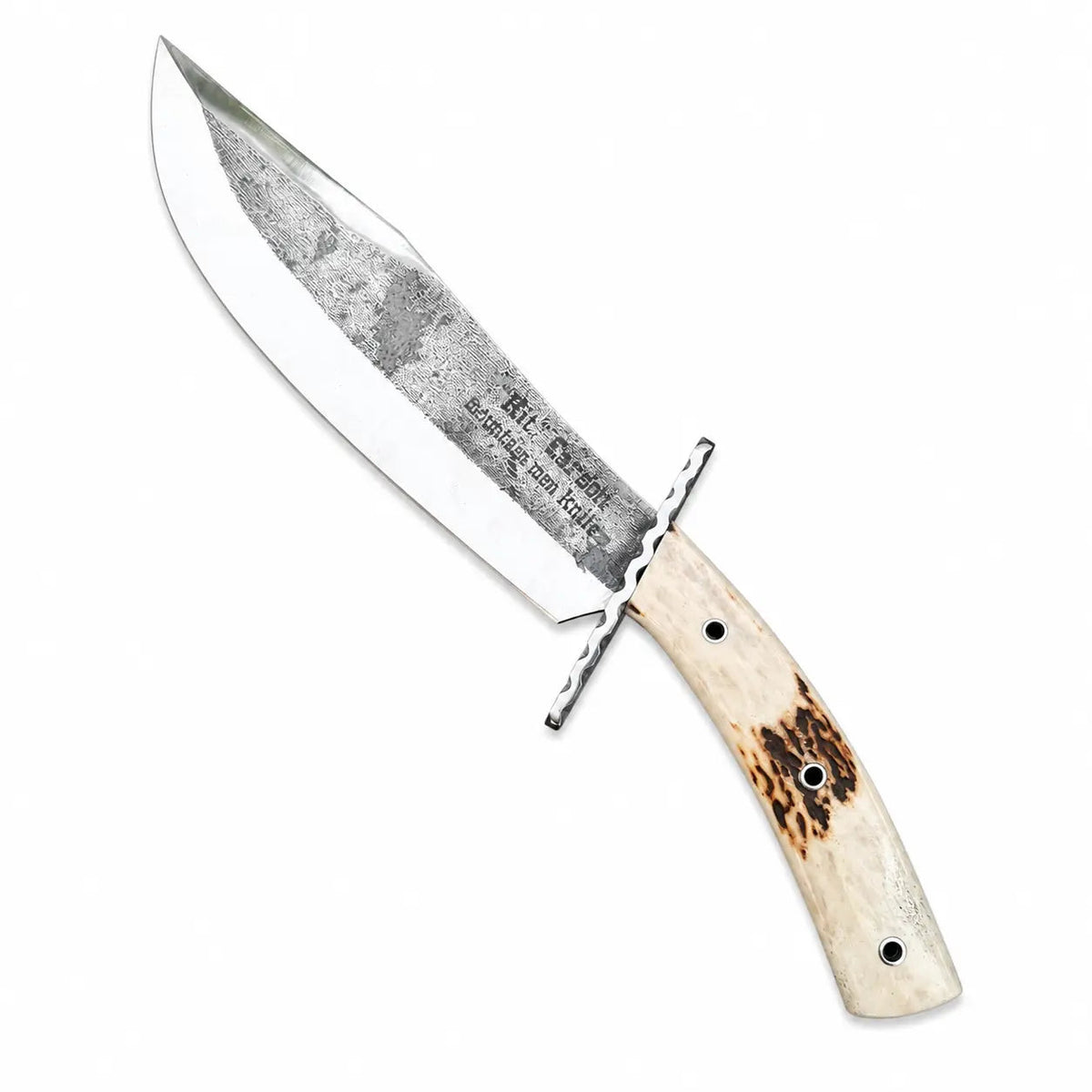 Mountain Bowie Knife – Handmade Stag Handle Fixed Blade - Unique Blades Runner