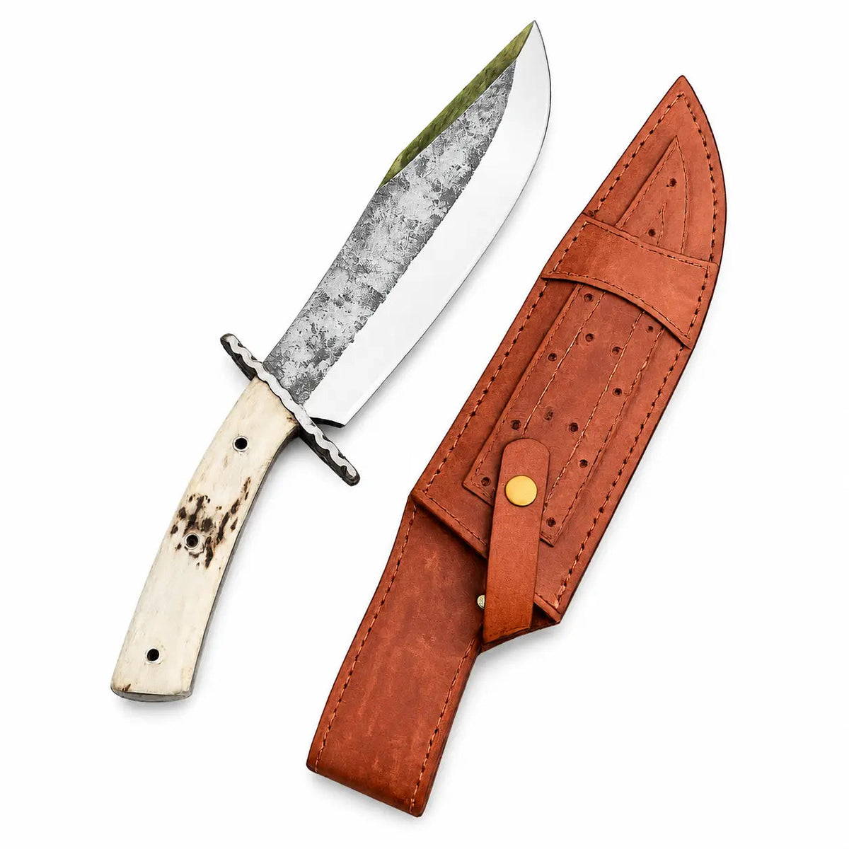 Mountain Bowie Knife – Handmade Stag Handle Fixed Blade - Unique Blades Runner