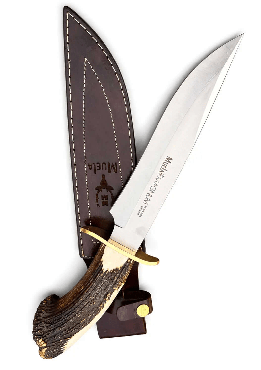 Muela Magnum Bowie Knife – Stag Antler Handle with Leather Sheath - Unique Blades Runner