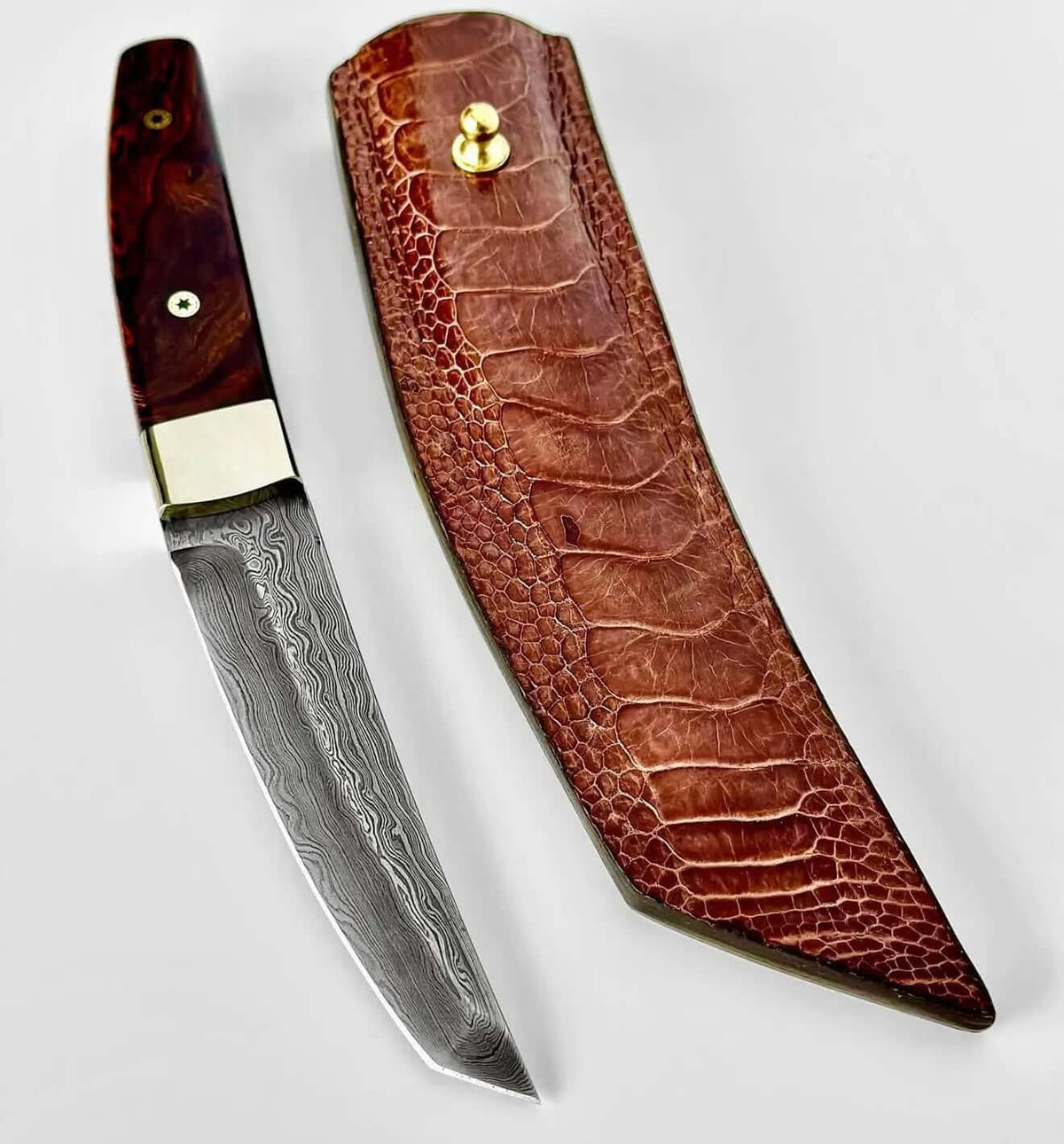 Pair of Vintage Damascus Tantos handmade by Jim Ort - Unique Blades Runner