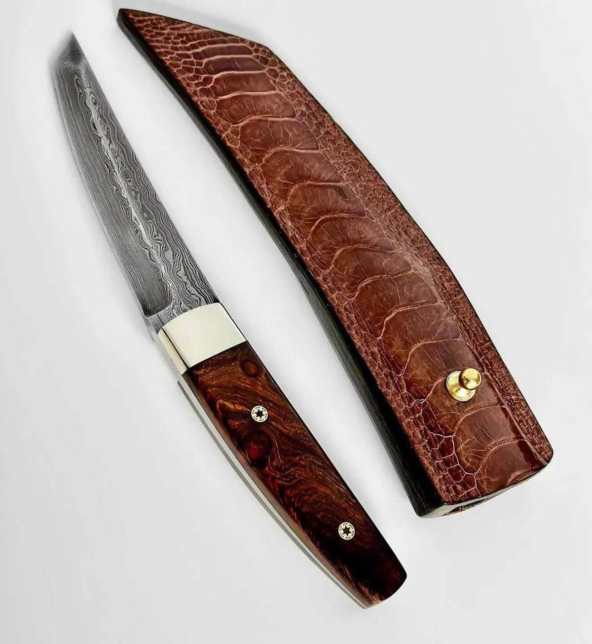 Pair of Vintage Damascus Tantos handmade by Jim Ort - Unique Blades Runner