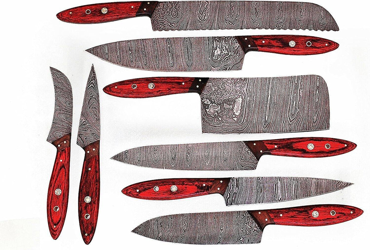 Premium Damascus Kitchen Knife Set – Full Tang Wood Handle – Perfect Father’s Day Gift - Unique Blades Runner