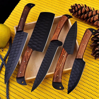 Professional Chef Knife Set – High Carbon Steel with Leather Roll Bag - Unique Blades Runner