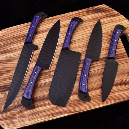 Professional Chef Knives | German Steel | Gift for Him | Handmade Kitchen Set - Unique Blades Runner