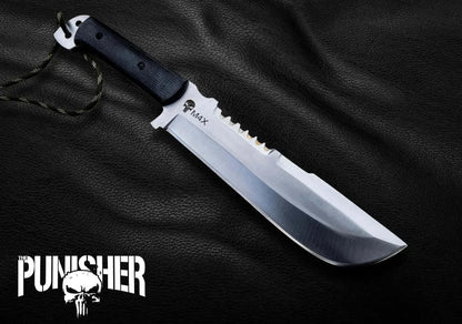 Punisher Knife | Handmade D2 Tool Steel Knife with Sheath - Unique Blades Runner