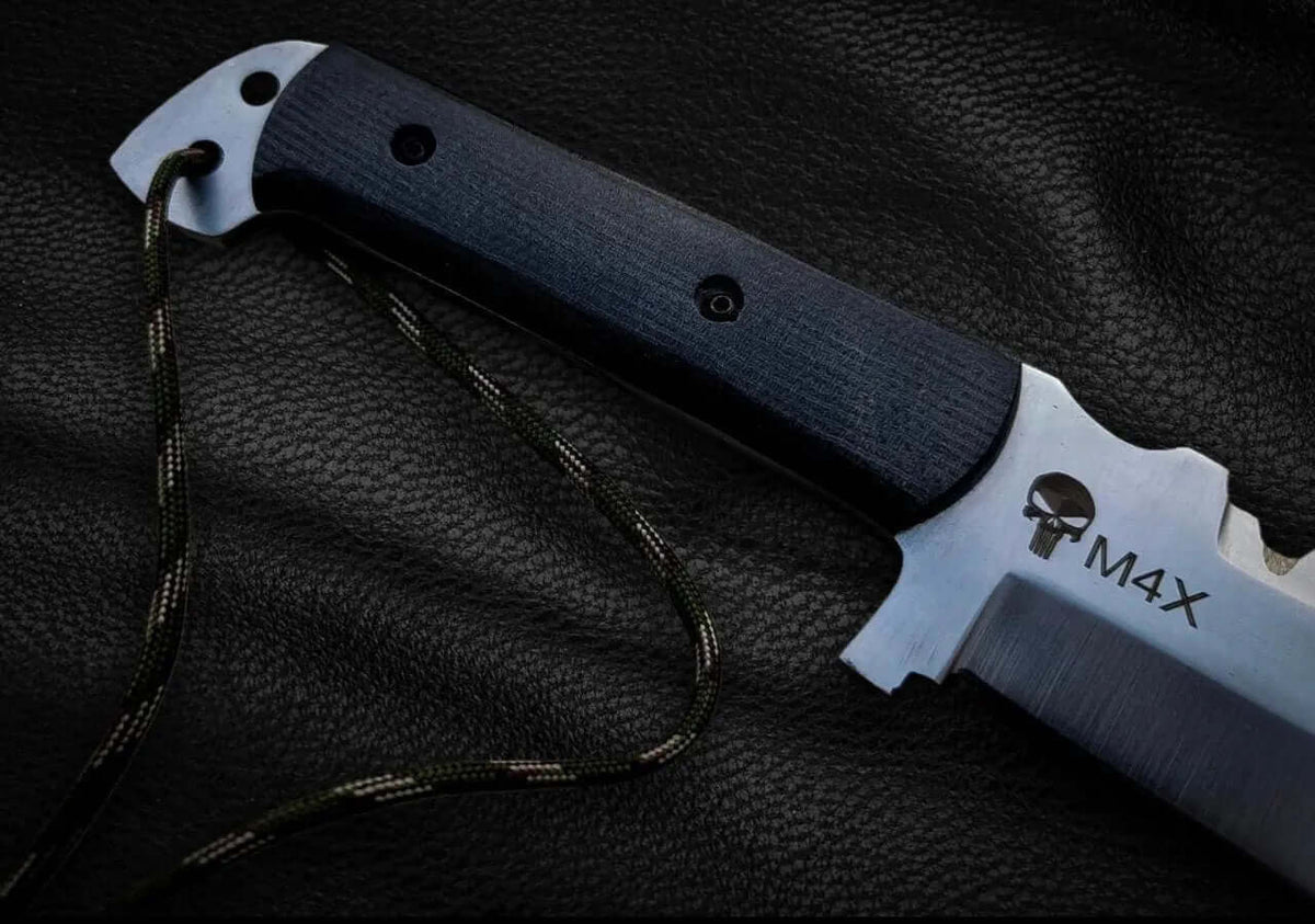 Punisher Knife | Handmade D2 Tool Steel Knife with Sheath - Unique Blades Runner