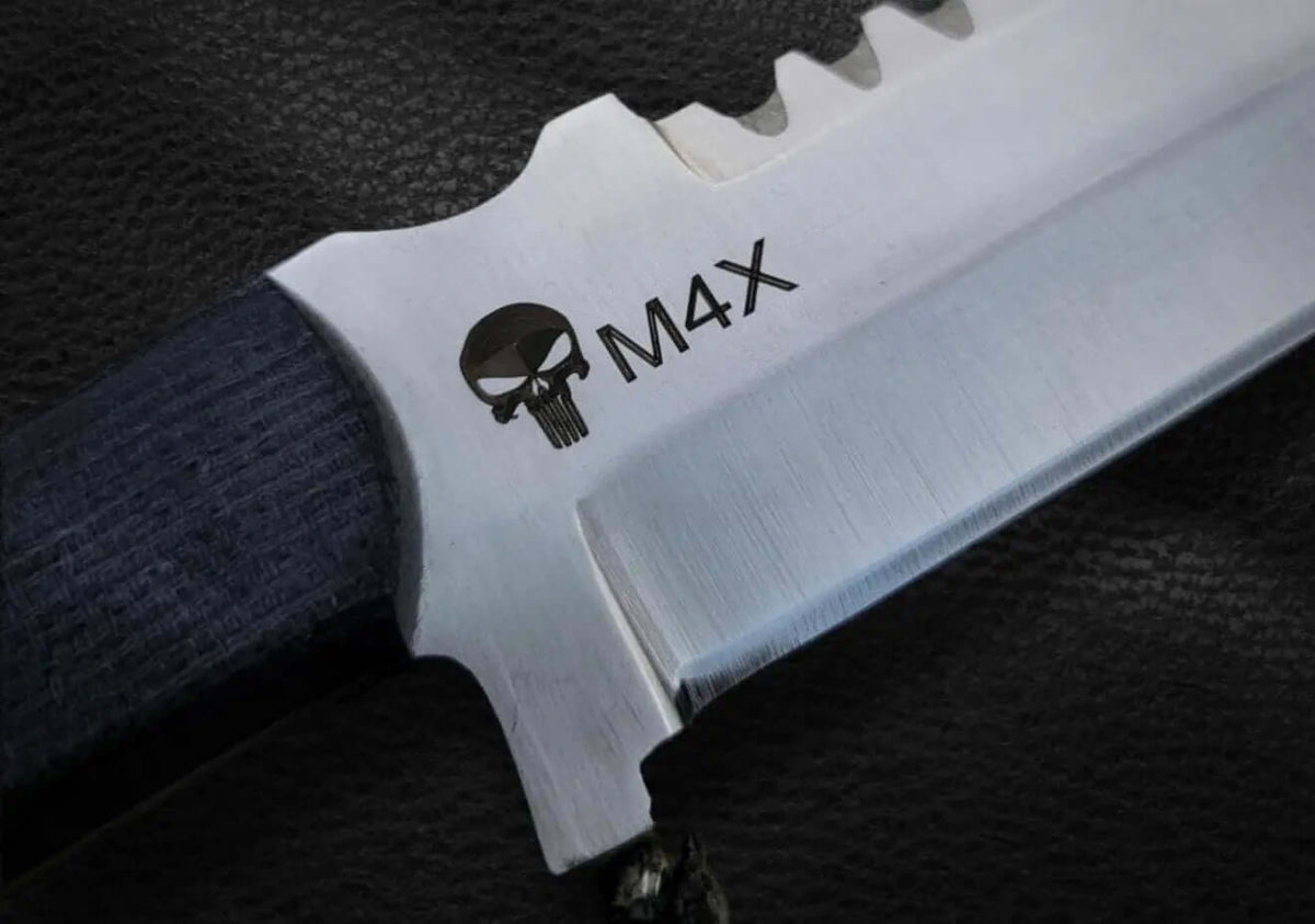 Punisher Knife | Handmade D2 Tool Steel Knife with Sheath - Unique Blades Runner