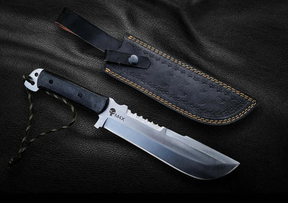 Punisher Knife | Handmade D2 Tool Steel Knife with Sheath - Unique Blades Runner