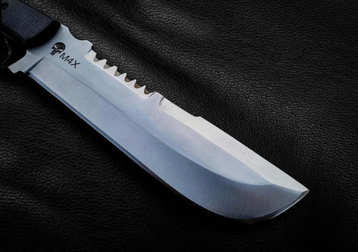 Punisher Knife | Handmade D2 Tool Steel Knife with Sheath - Unique Blades Runner