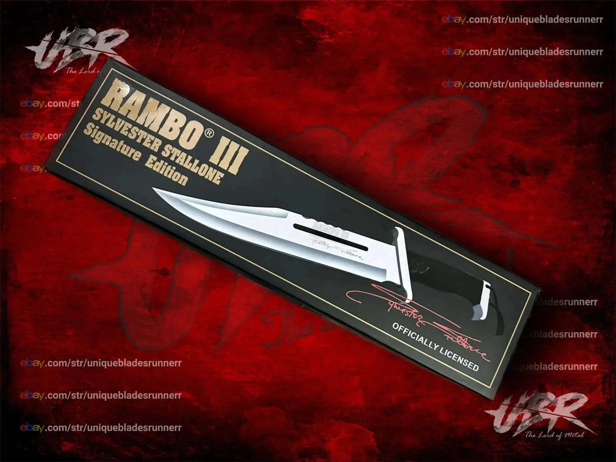 RAMBO 3 KNIFE FOR SALE / SIGNATURE EDITION / Rambo Knives Masterpiece Collection / HCG 3 Sylvester Stallone Signature / CERTIFICATE and BOX EDITION / RAMBO 3 KNIFE - Unique Blades Runner