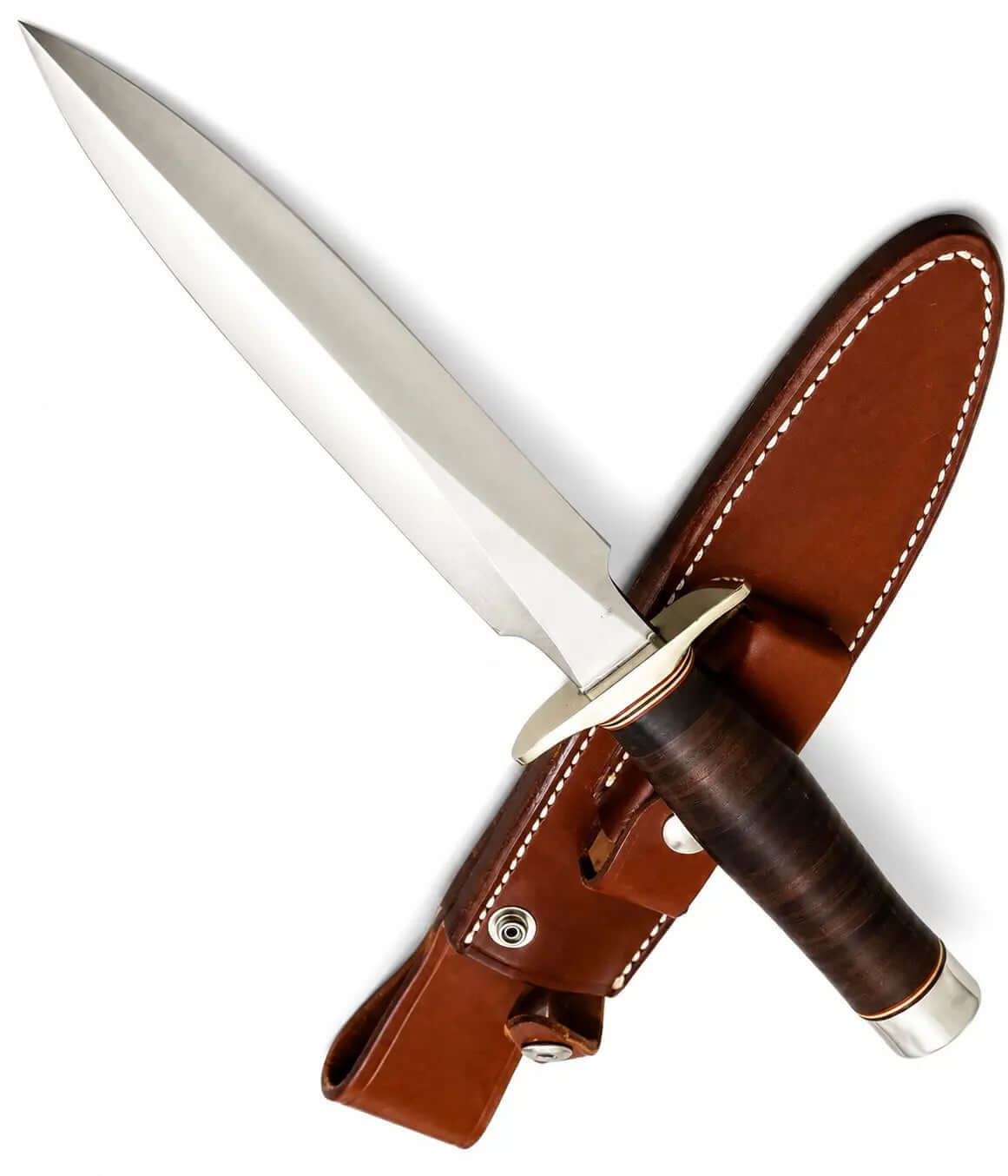 Randall Stiletto Knife – Handmade Fixed Blade with Leather Sheath - Unique Blades Runner