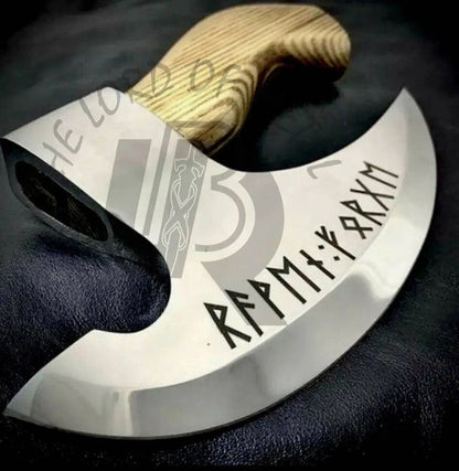 Handmade Viking Style Pizza Cutter Axe – Best Gift for Birthdays, Anniversaries, and Easter – Includes Leather Sheath Unique Blades Runner