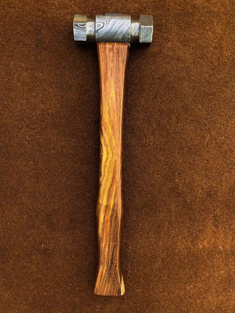 Custom Handmade Damascus Steel Functional Hammer – Unique Collectible Hammer with Cover Unique Blades Runner
