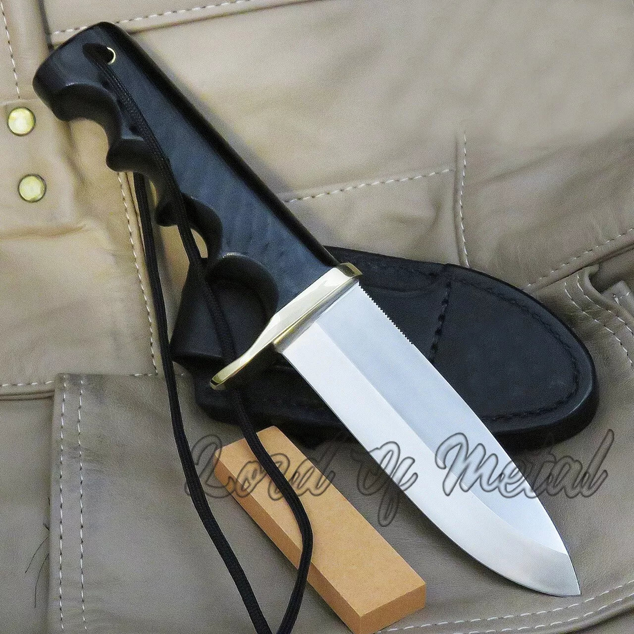 Randall Knife for Sale – Handmade D2 Steel Hunting Knife w/ Black G-10 Handle & Sheath Unique Blades Runner